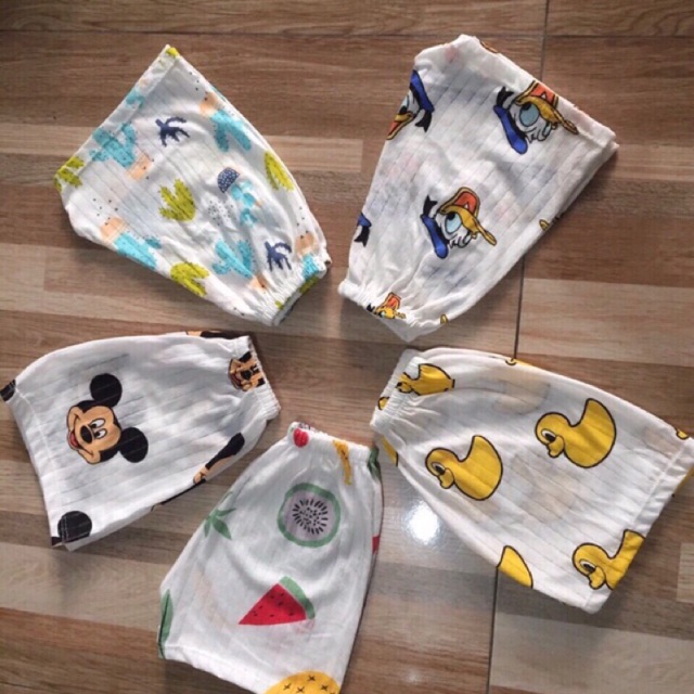combo 5 QUẦN ĐÙI chất cotton giấy siêu mềm mát cho bé