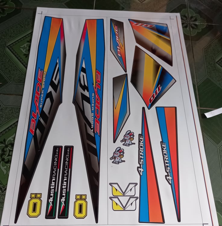 Tem rời blade 110 xanh dương đen
