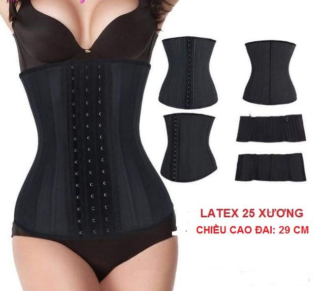 Đai gen nịt bụng Latex 25 xương thép (chiều cao 25cm và 29 cm)