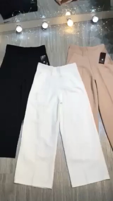 Quần ống suông nữ lưng cao DOLOXI khóa sườn vải mềm tuyết mưa Hàn Quốc Q002