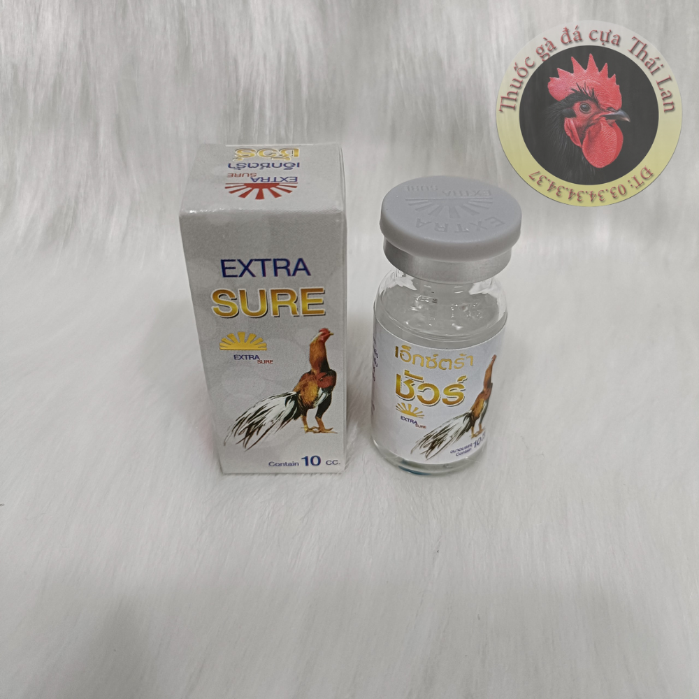 Ho Chi Minh - Lọ 10cc - EXTRA SURE (Thuốc gà đá đặc trị khò , hen , xổ mũi , sưng mặt , cảm cúm , phân xấu) dạng chích