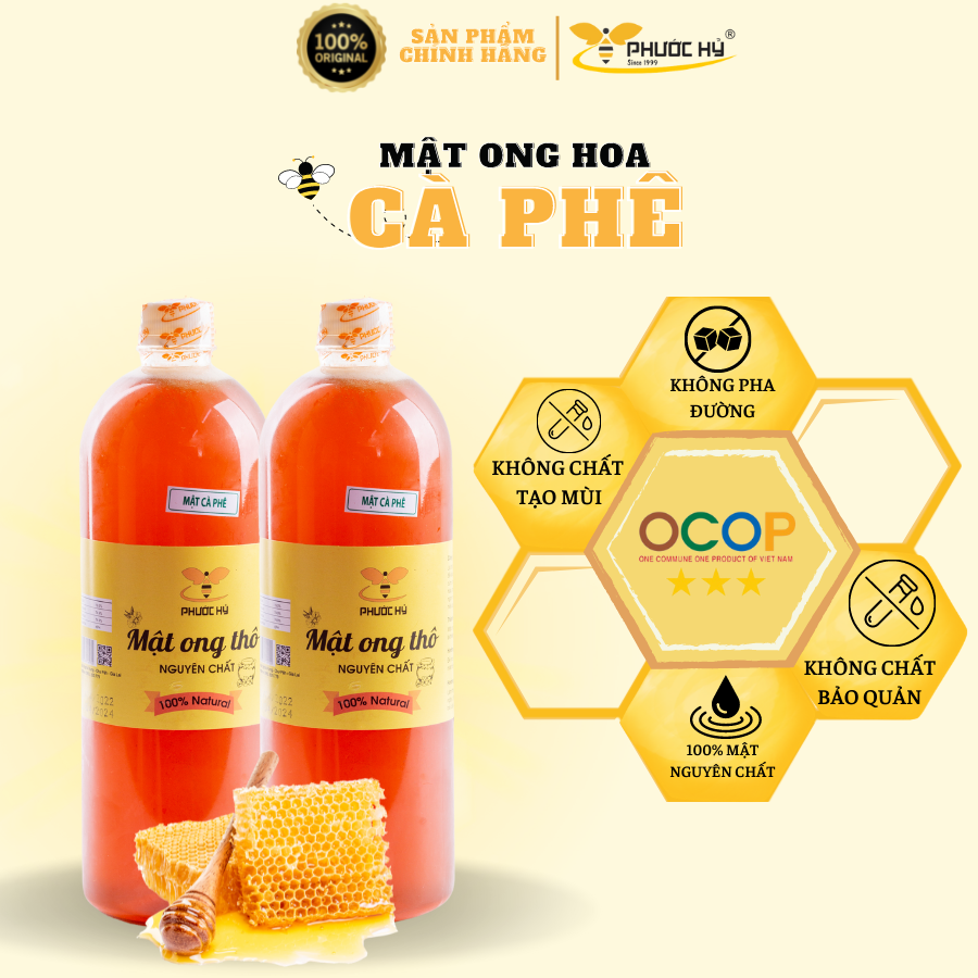 Mật ong hoa cà phê nguyên chất phước hỷ 500ml