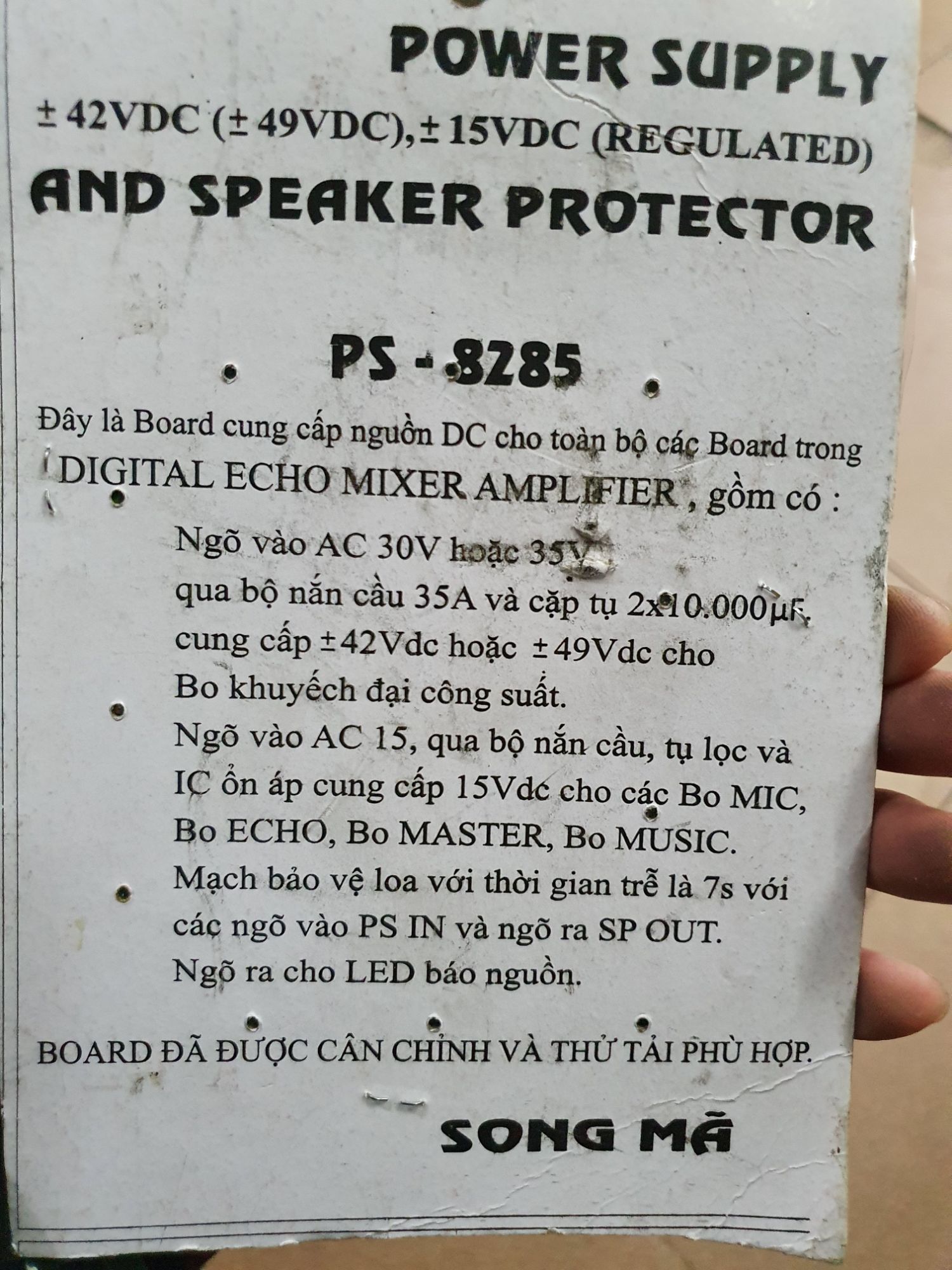 bo mạch nguồn âm ly 2 tụ