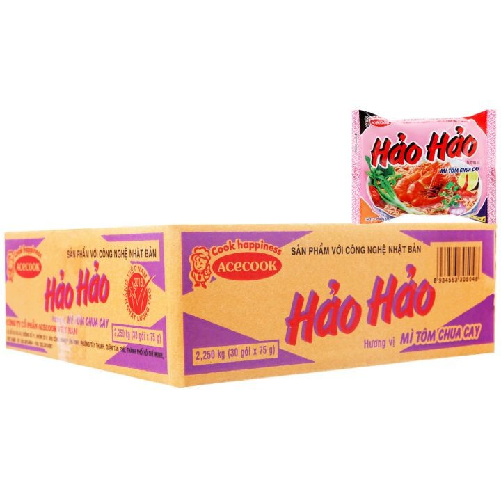 Thùng Mì Hảo Hảo Chua Cay 30 Gói
