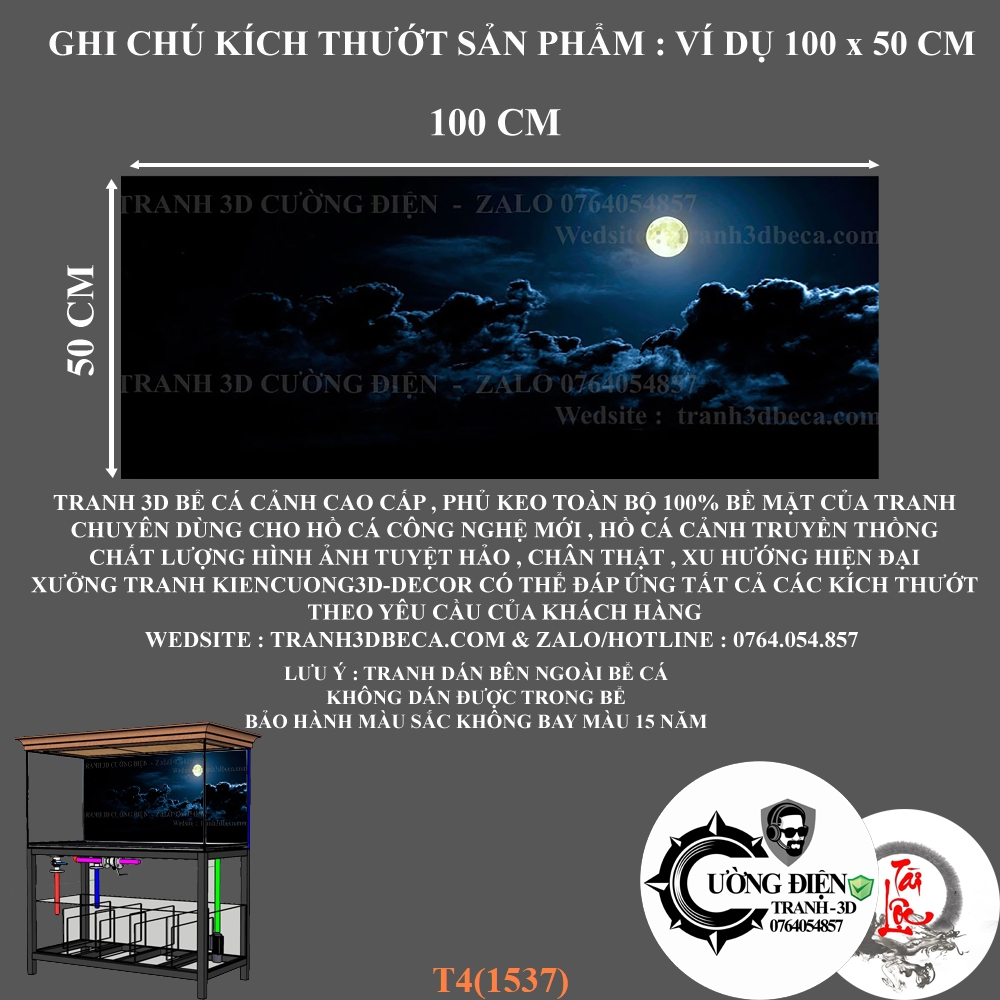 tranh 3d cho bể cá cảnh fuil kích thước