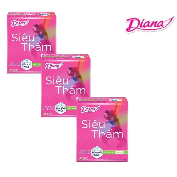 [HCM]Combo 4 Băng Vệ Sinh Diana Siêu Thấm Siêu Mỏng Không Cánh (Gói 8 Miếng)
