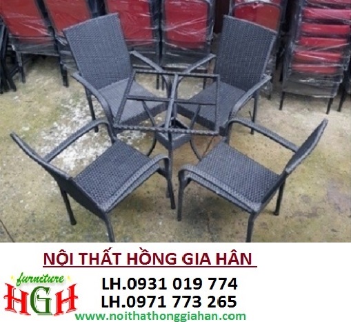 Ghế cafe mây nhựa sân vườn