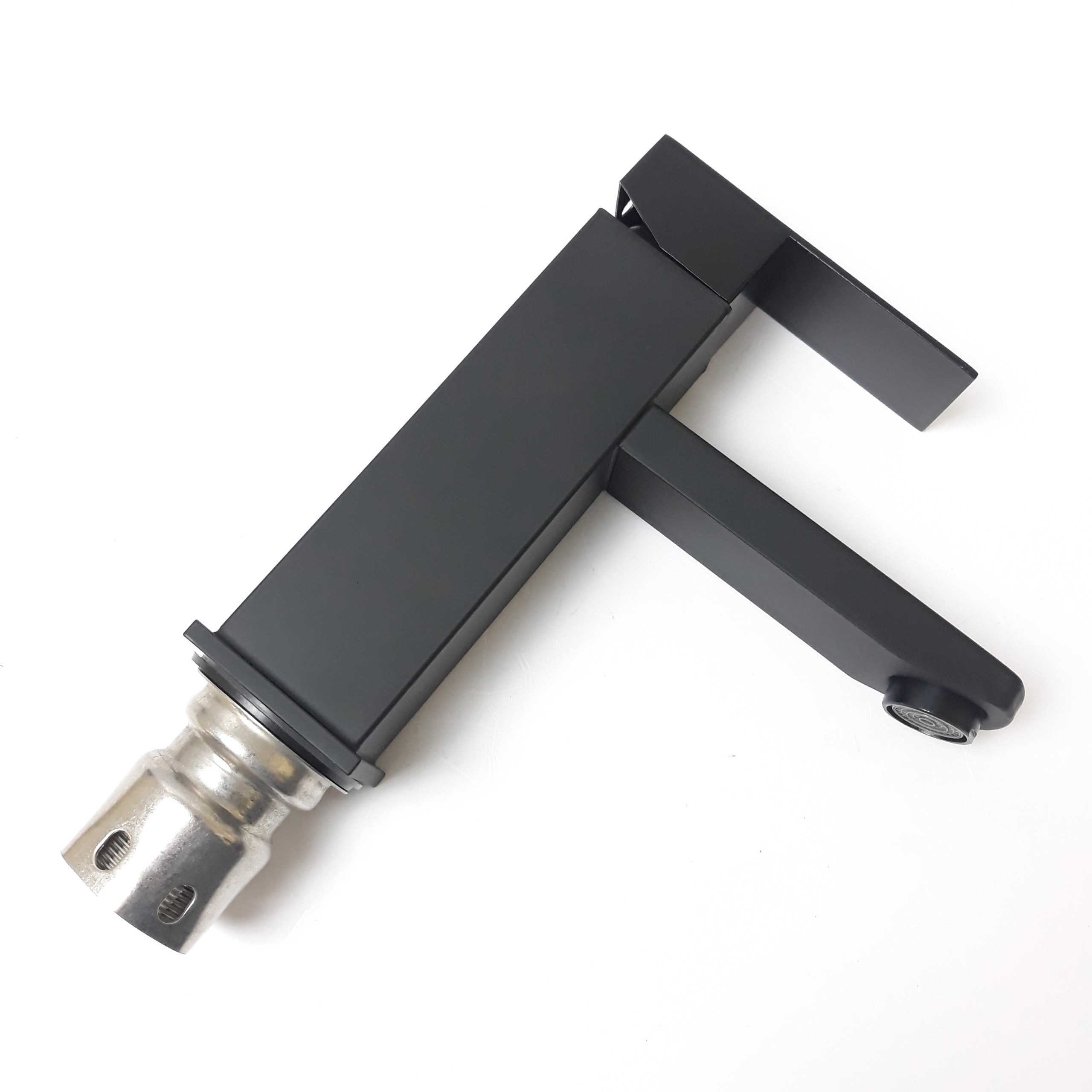 [HÀNG CAO CẤP] Vòi lavabo nóng lạnh inox 304 trụ vuông 18cm MÀU ĐEN nhờ lớp sơn tĩnh điện cao cấp, sang trọng, lịch lãm