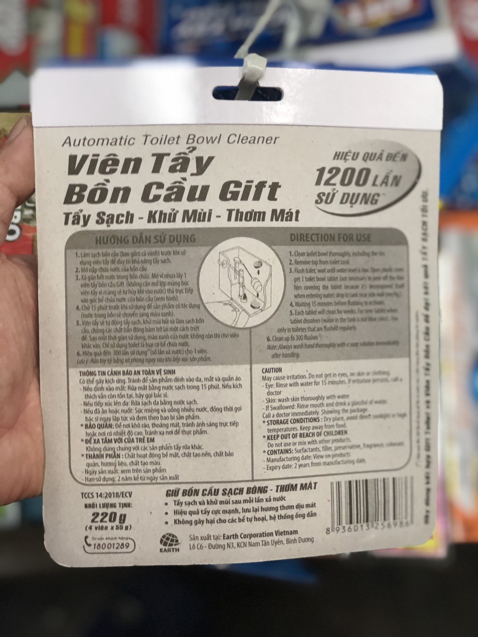 [HCM]VIÊN TẨY BỒN CẦU GIFT ( VỈ 4 VIÊN)