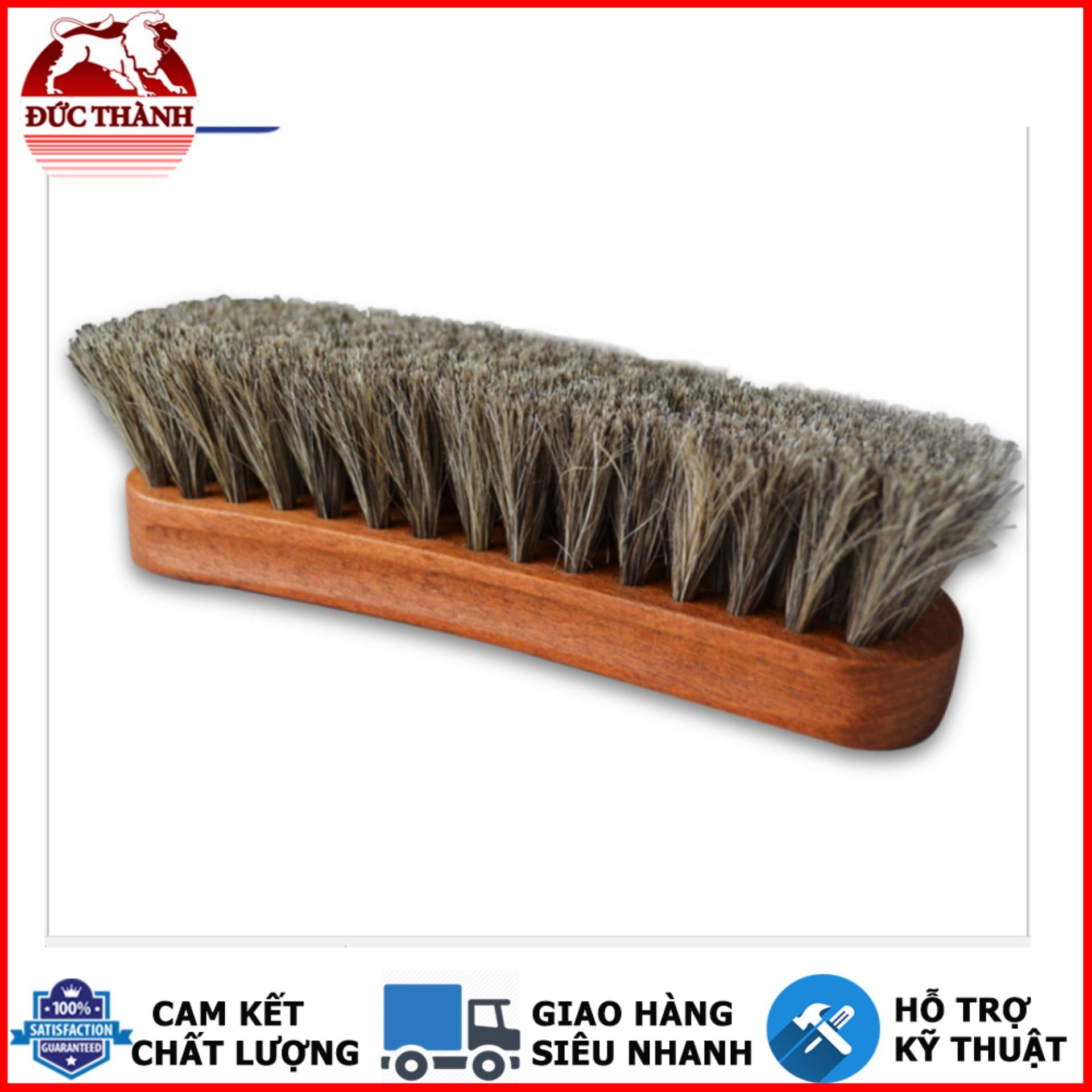 Bàn chải lông bờm ngựa Horse Hair vệ sinh nội thất, da cao cấp 14cmx4cm