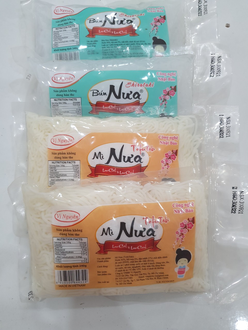 Combo 2 Bún Nưa 2 Mì Nưa Vị Nguyên Keto Das 240g- ăn Kiêng - Das - Lowcard- Giảm Cân