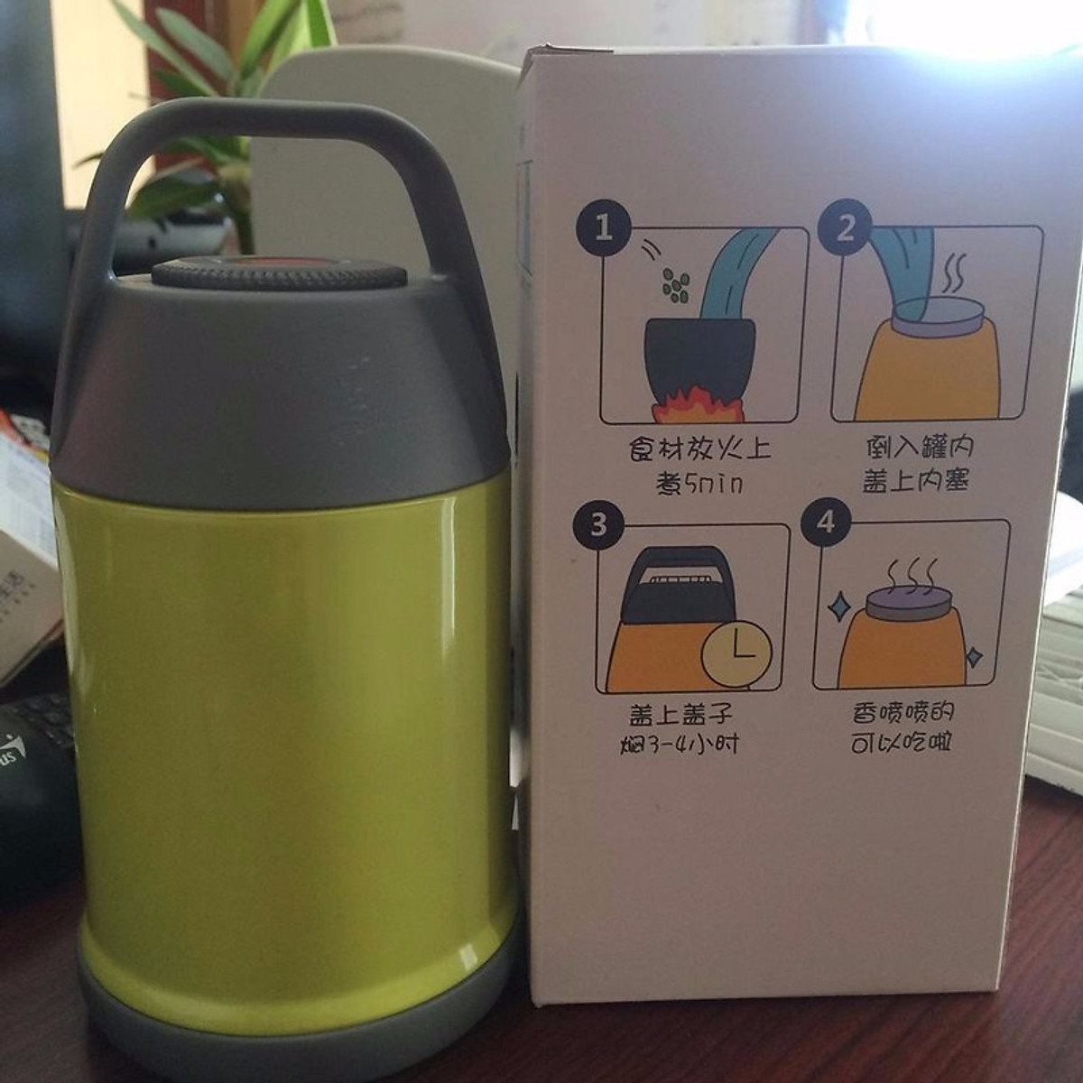 Bình ủ cháo công nghệ nhật bản - bình giữ nhiệt inox cao cấp - bình ủ cháo ủ gạo thành cháo- bình giữ nóng thức ăn