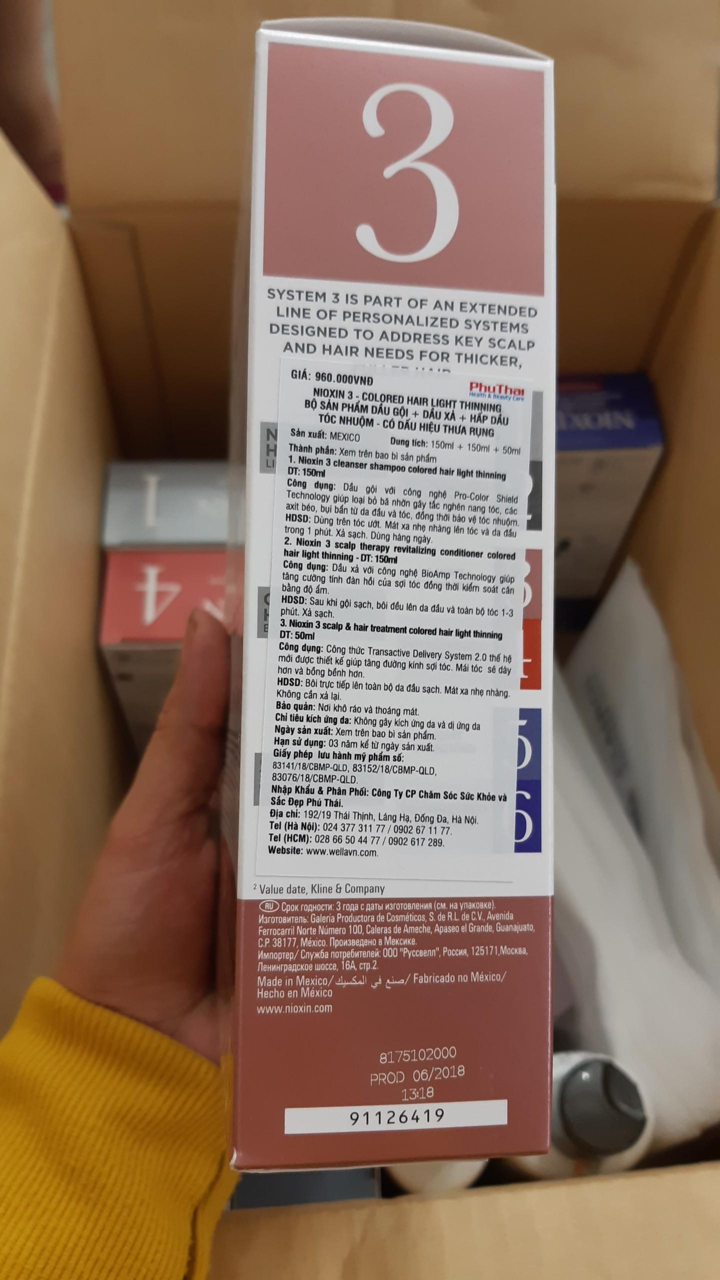Bộ dầu gội Nioxin TrialKit chống rụng tóc System 3 150ml 2019 ( Colored Hair)