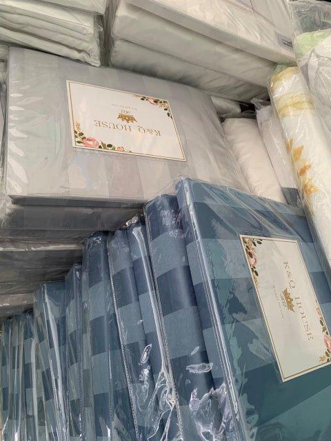 Bộ chăn ga gối lụa kẻ sọc 3 phân hàng khách sạn cao cấp
