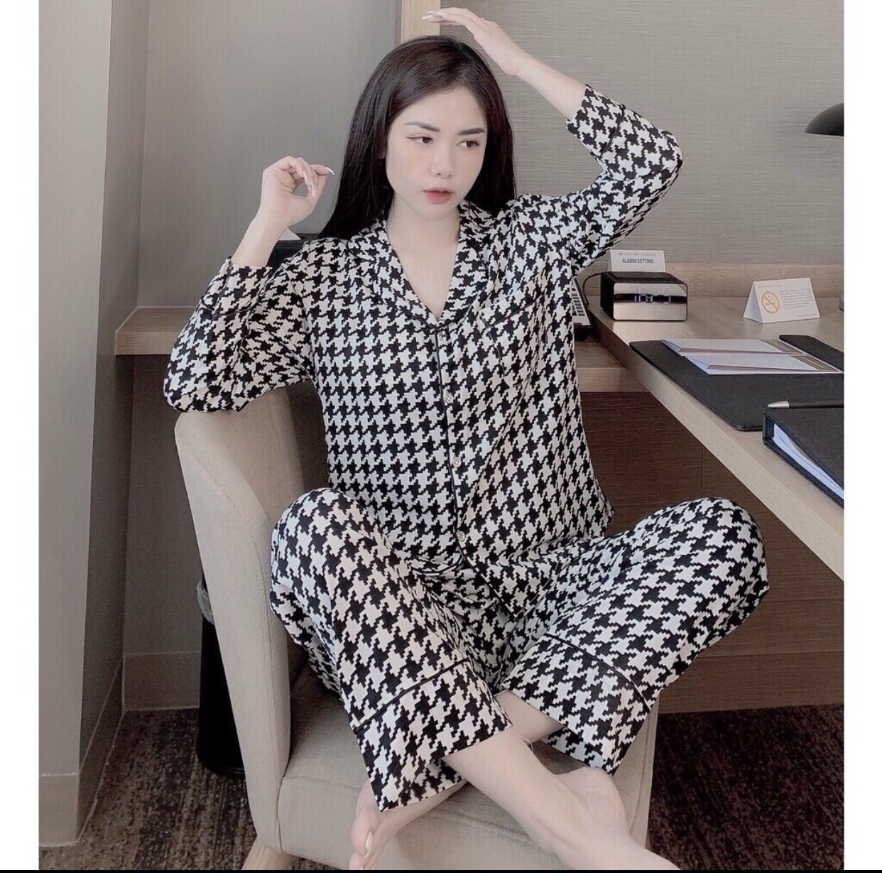 (Ib chọn mẫu) Pizama áo dài quần dài (40~60kg)
