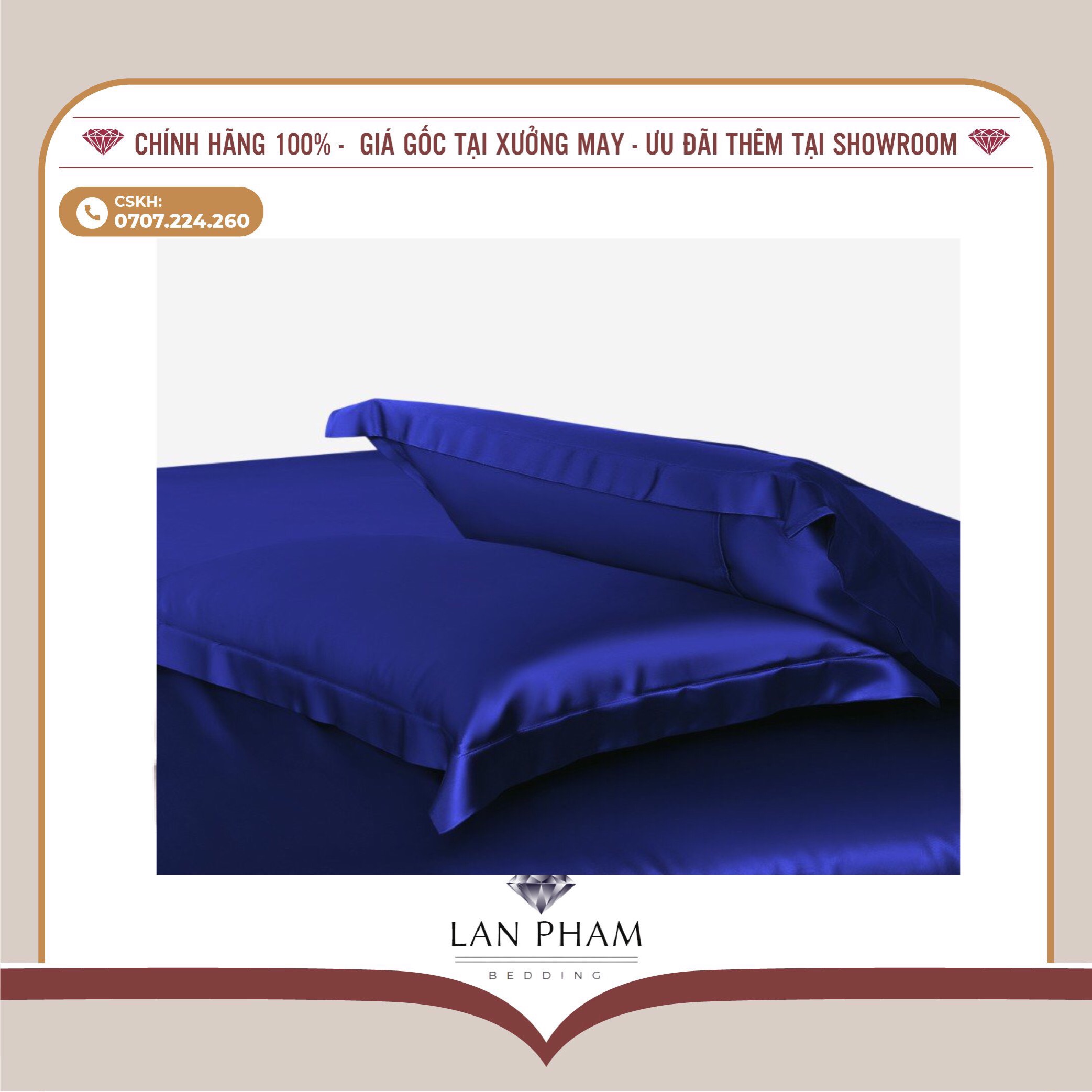 GA - DRAP GIƯỜNG LẺ PHI LỤA XANH BIỂN LAN BEDDING