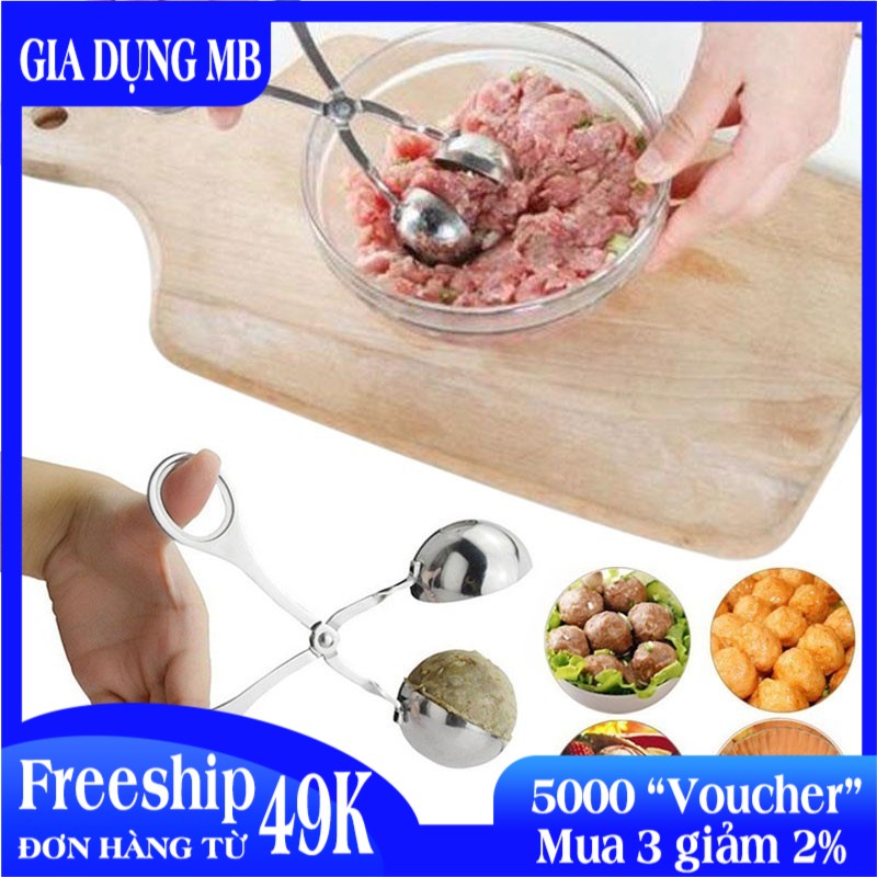 [ RẺ VÔ ĐỐI - BAO CHẤT LƯỢNG ] Dụng Cụ Kẹp Làm Chả Viên. Thịt Viên. Bò Viên. Cá Viên Tiện Lợi Inox 304. Dụng Cụ Kẹp Thịt để Làm Thịt Viên. Kem Viên. Cơm Nắm Bằng Thép Không Gỉ An Toàn Và Tốt Cho Sức Khỏe