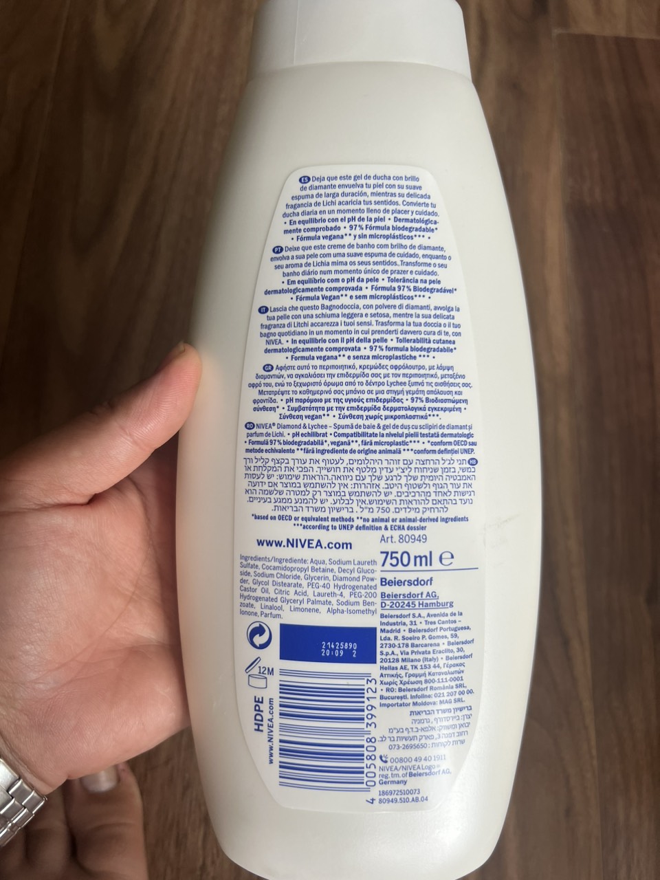 Sữa tắm dưỡng thể NIVEA Đức 750ml