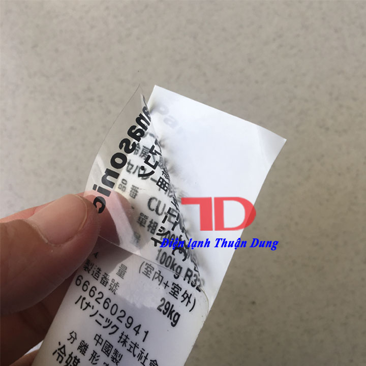 Tem thông số dành cho máy lạnh PANASONIC nội địa