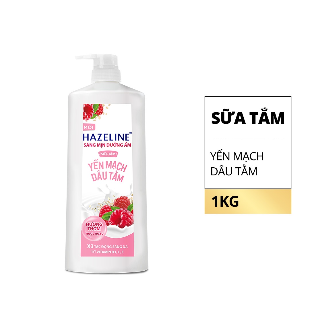Sữa tắm hazeline dưỡng ẩm sáng da yến mạch dâu tằm 1200gr