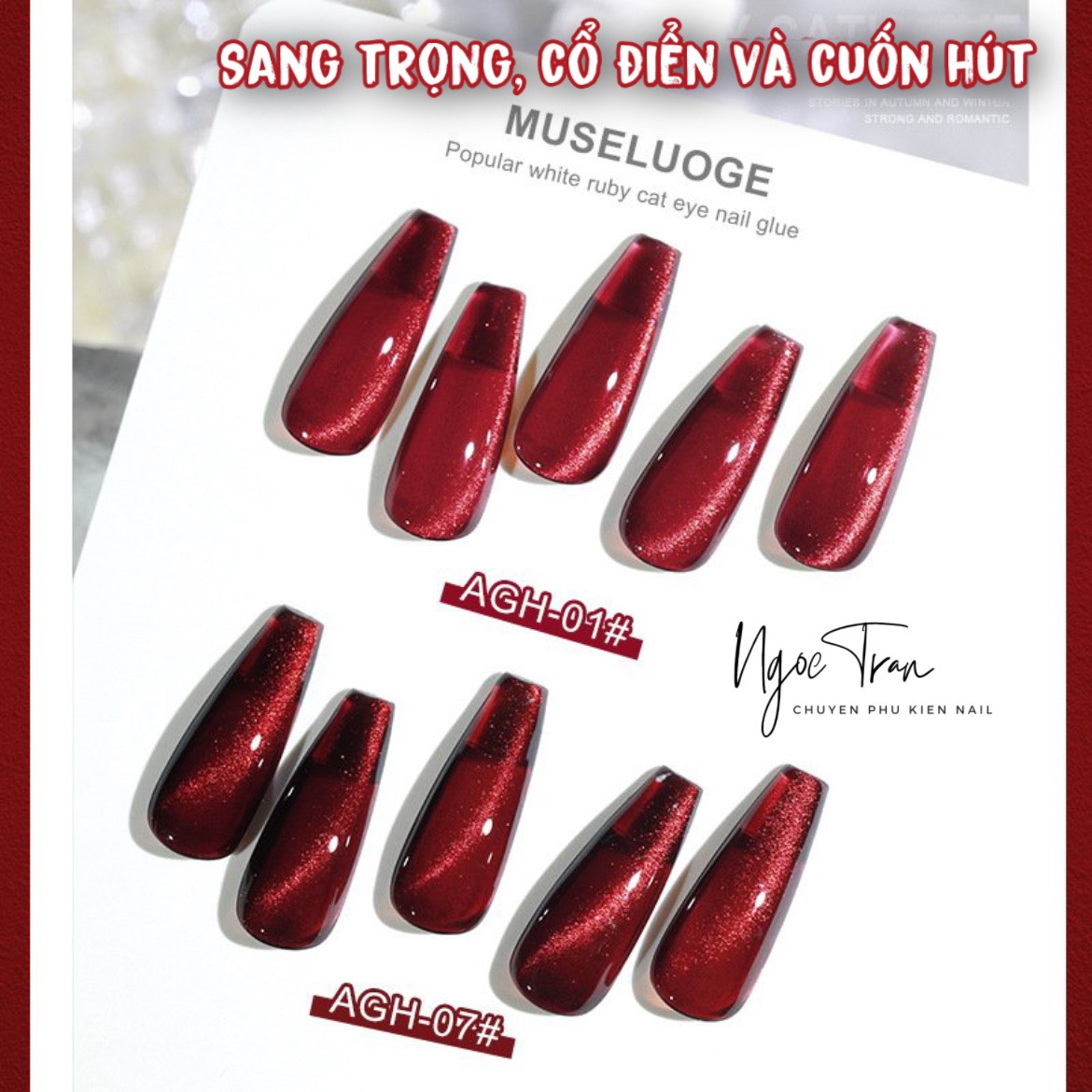 Sơn Gel AS RED | Mắt Mèo 5D RUBY Đỏ Sang Trọng | Mã AGH