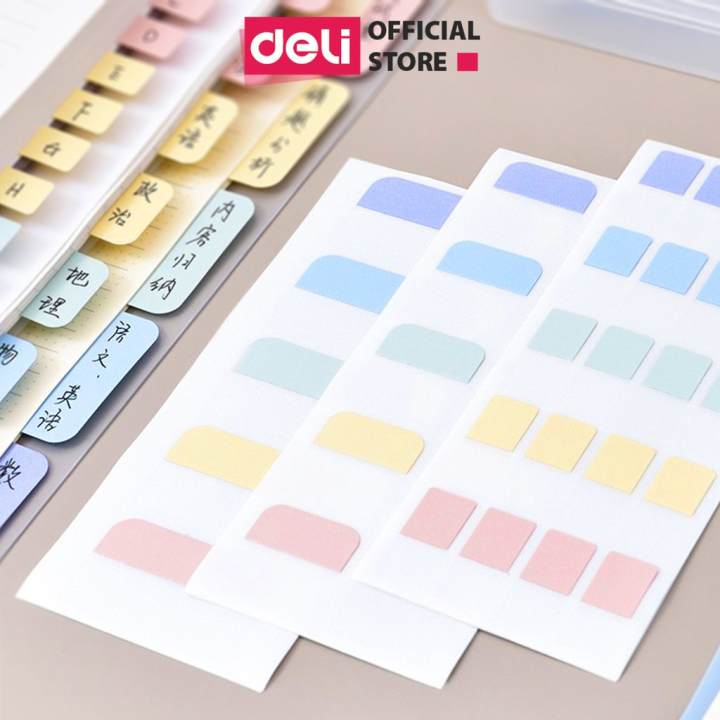Giấy phân trang nhiều màu Deli -nhiều màu, nhiều cỡ - 1 tệp - giấy đánh dấu, văn phòng phẩm - 21536 /21535/ 21537