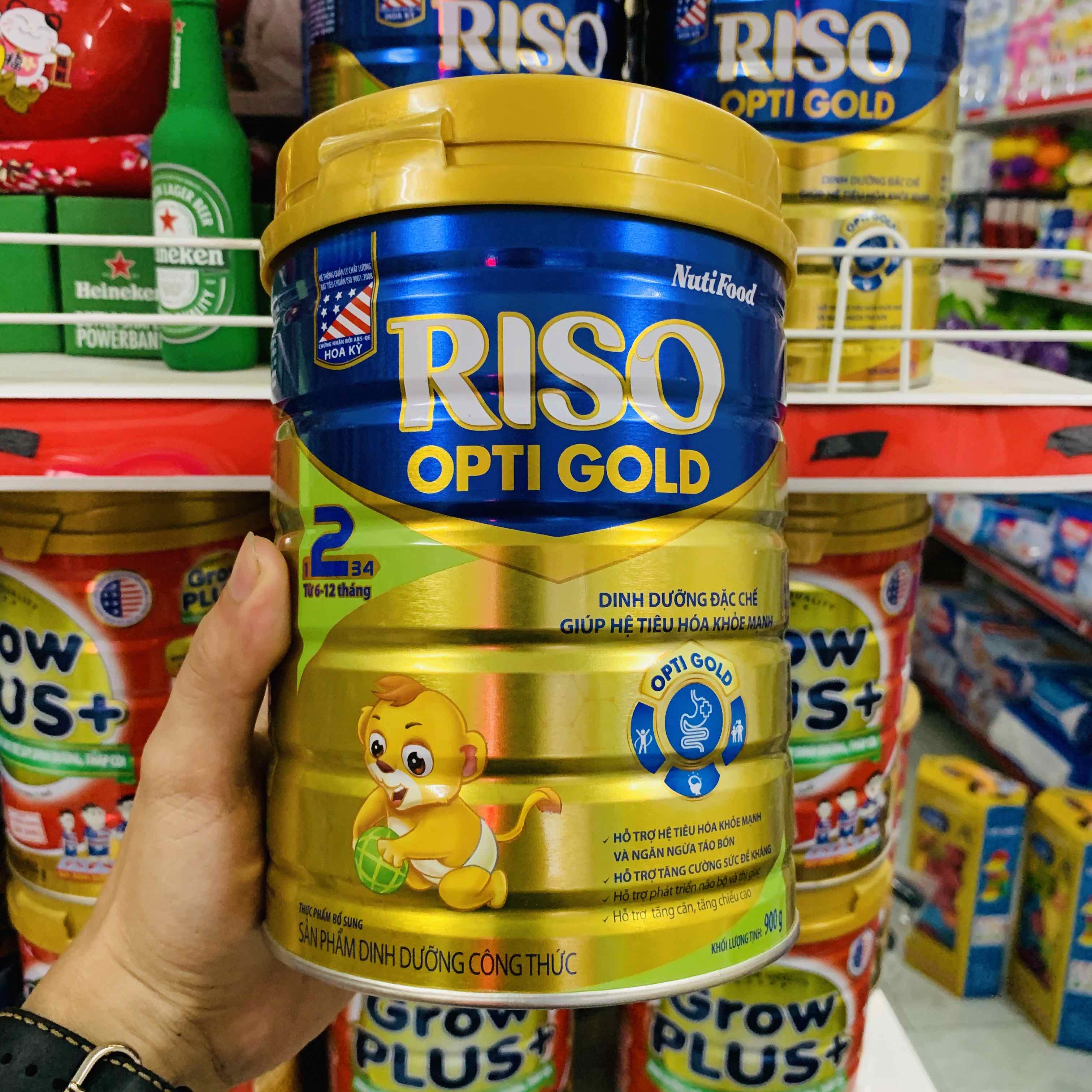Sữa Riso Opti gold số 2, lon 900g, Date T11 2022