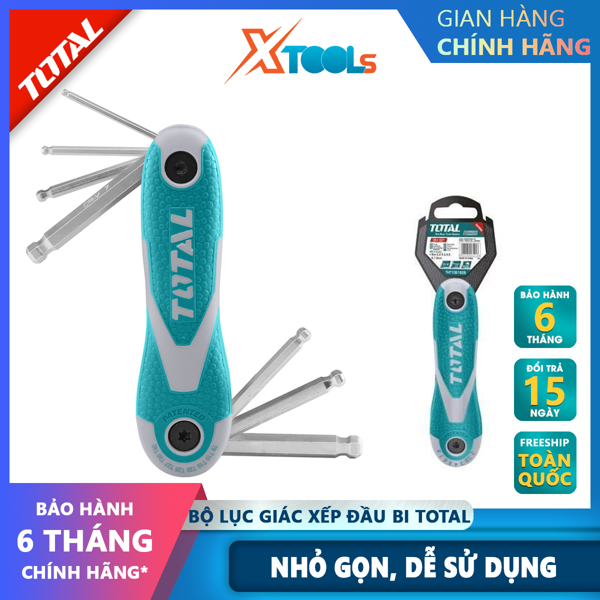 Hexagonal set folding ball head 8 details Total THT1061836 | 8 key hexagonal round head kích thước 2-8mm support twisted open is easy and spend less jewelry [xsafe] [XTools]