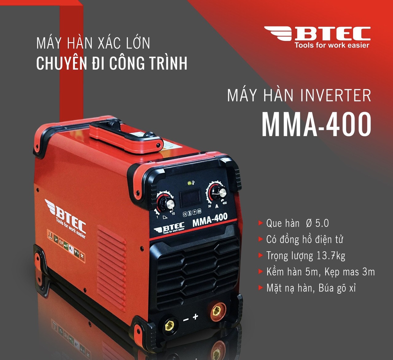 Máy hàn Inverter Btec MMA 400 | Lazada.vn