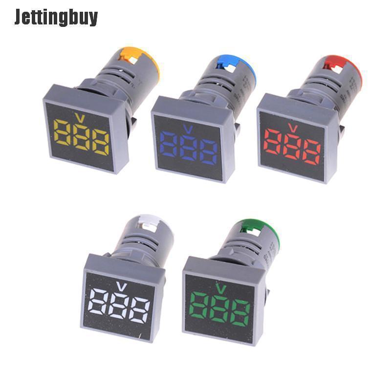 Ac12-500v 22Mm Vôn Kế Đồng Hồ Đo Điện Áp Kỹ Thuật Số Led Bảng Vuông Đèn Báo Màu Đỏ