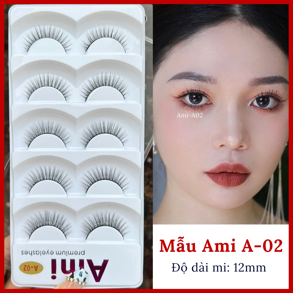 Lông Mi Giả Chồn Tự Nhiên Cao Cấp Ami 5 Cặp