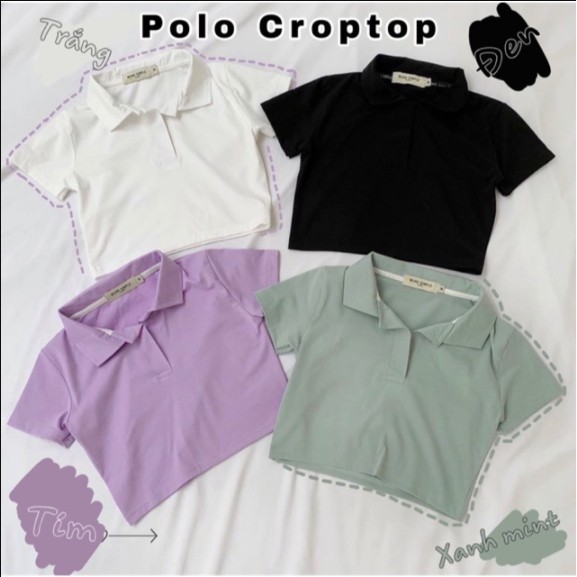Áo polo croptop trơn dtr0520