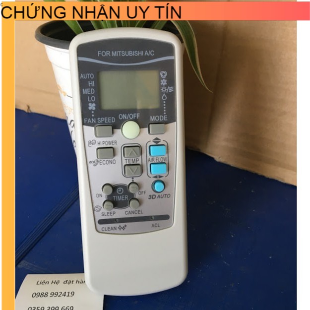 Điều khiển điều hòa Mitsubishi 3 nút xanh - tặng kèm pin - Remote đầu bấm Mitsubishi - Remote Mitsubishi nút 3D và 3 nút xanh bên phải , loại tốt thay thế cho mã khiển zin theo máy