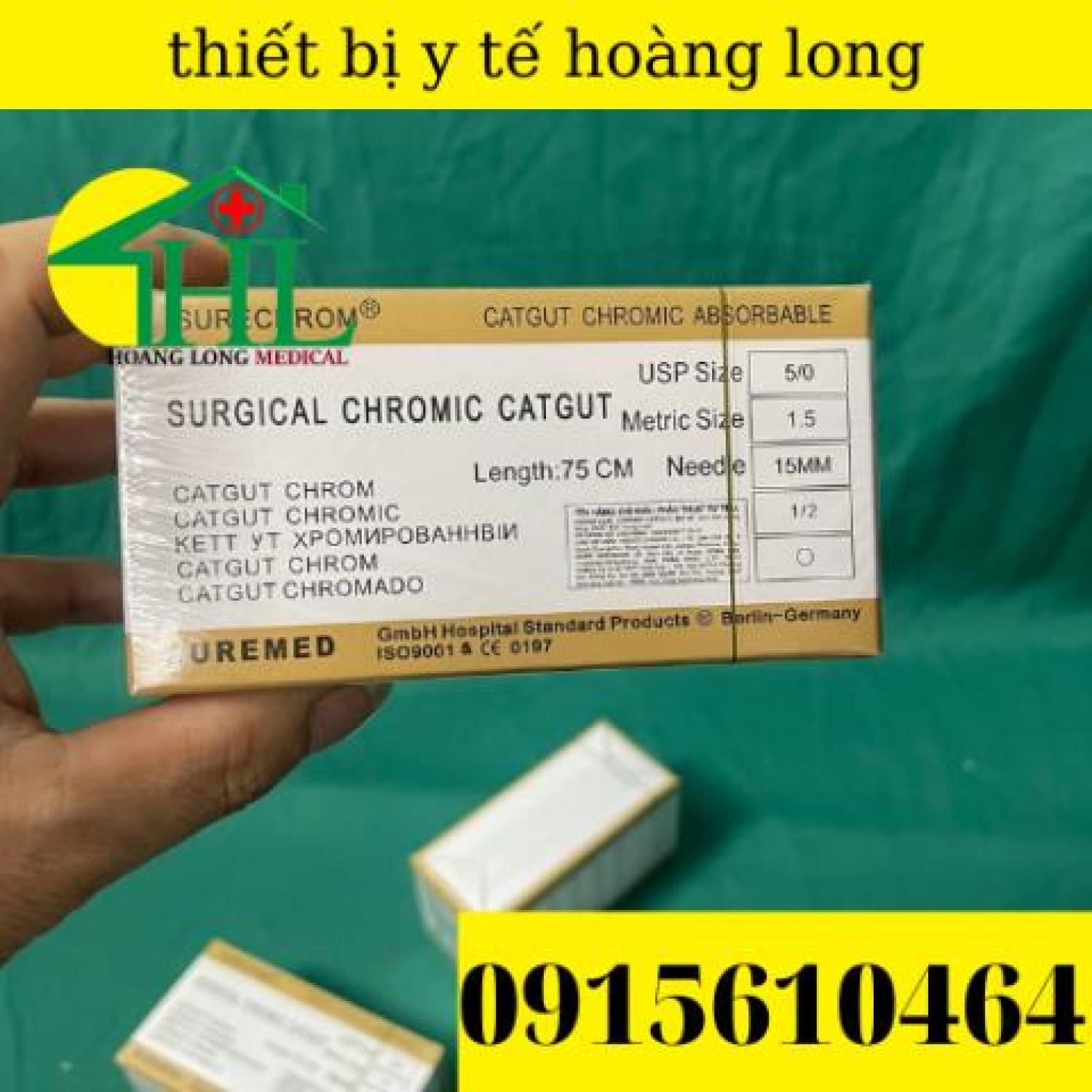 Chỉ catgut size từ số 1 đến số 6 hộp 12 sợi