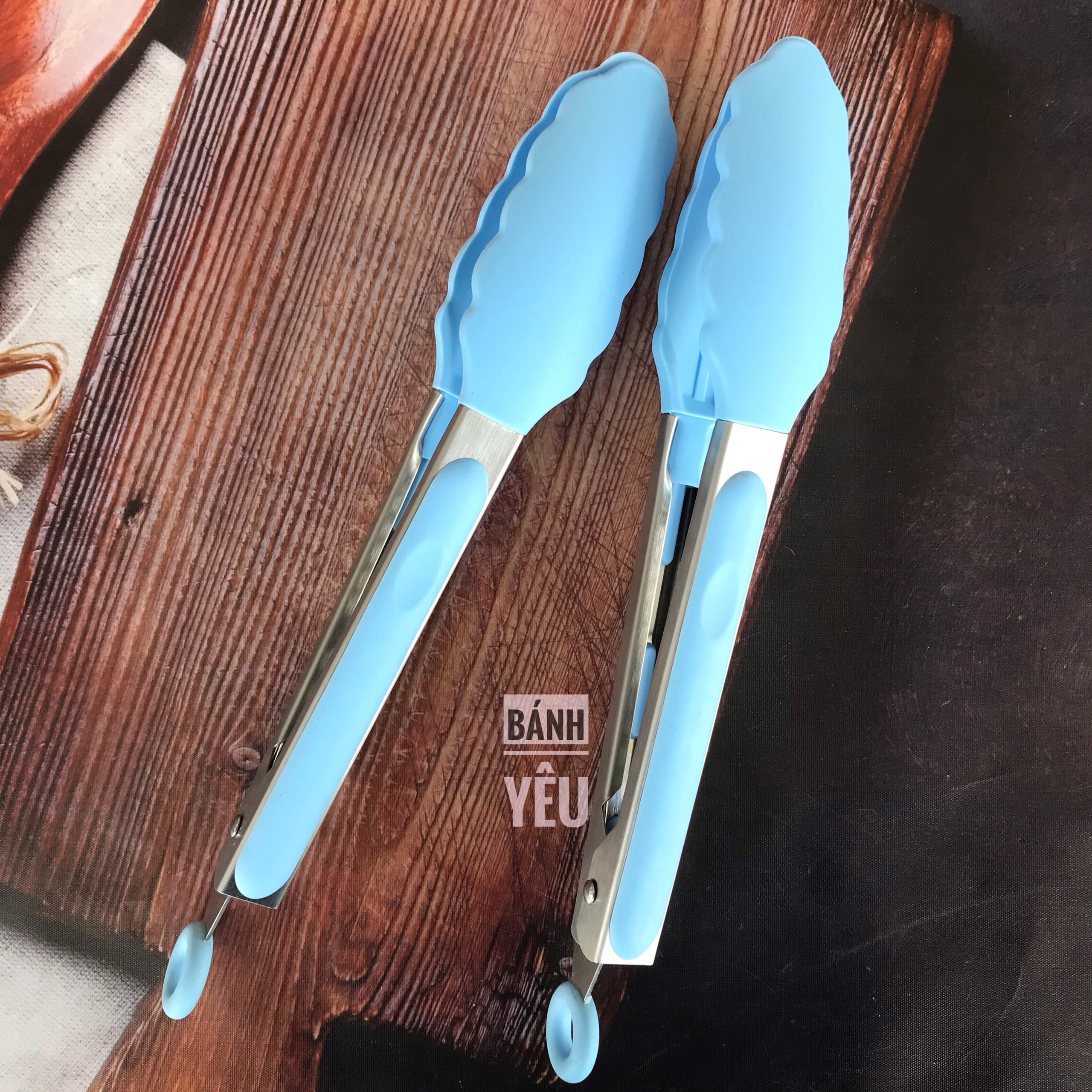 Cây Gắp Silicon Thép Không Gỉ 9in/ Kẹp Gắp Silicon Cao Cấp dụng cụ làm bánh
