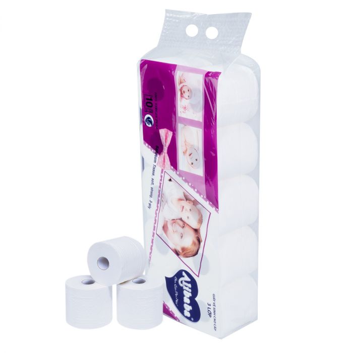 Giấy Vệ Sinh Alibaba My Lan chính hãng (1 lốc 10 cuộn/3 lớp )