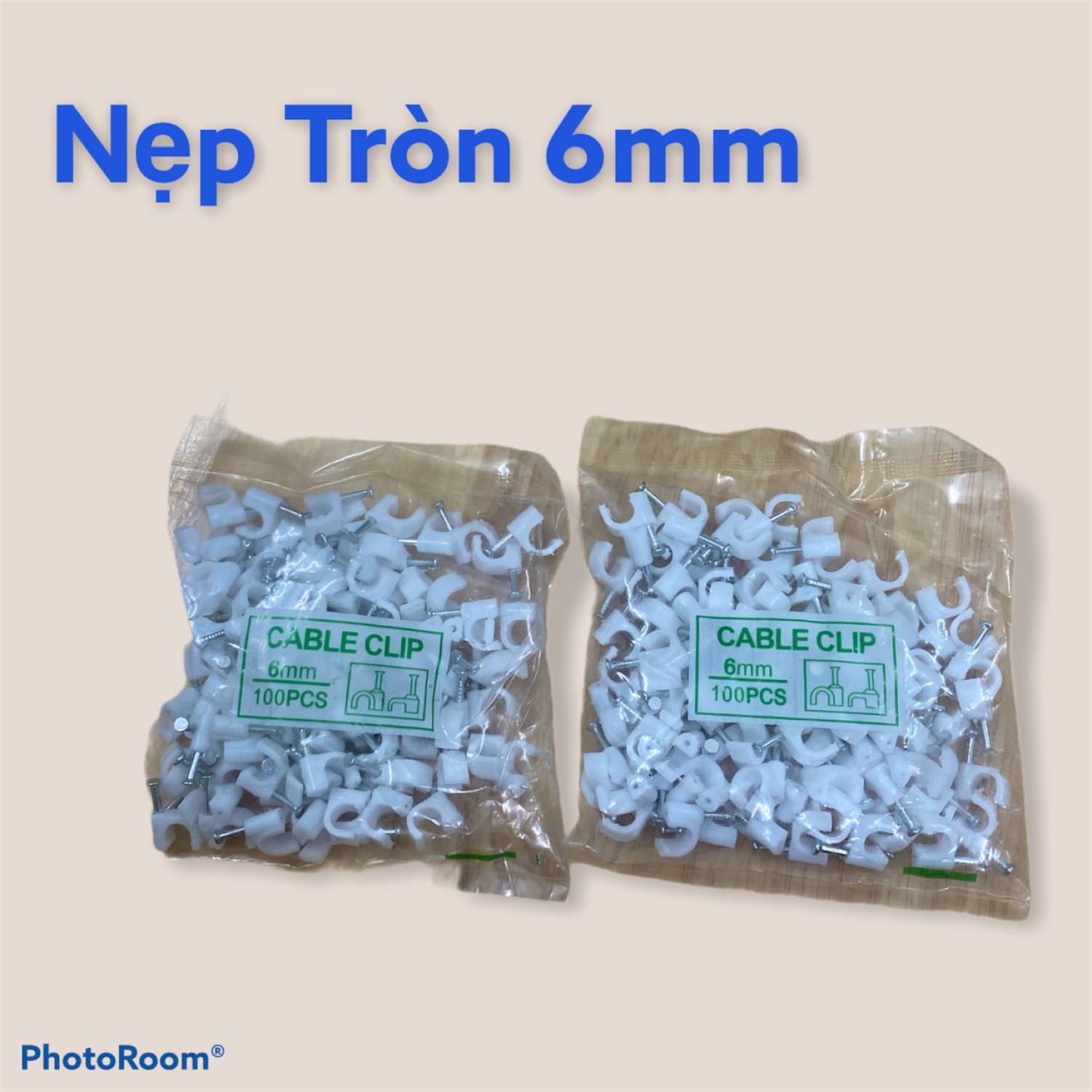 Nẹp tròn 6mm.Nẹp dây điện 1 gói gồm 100 cái