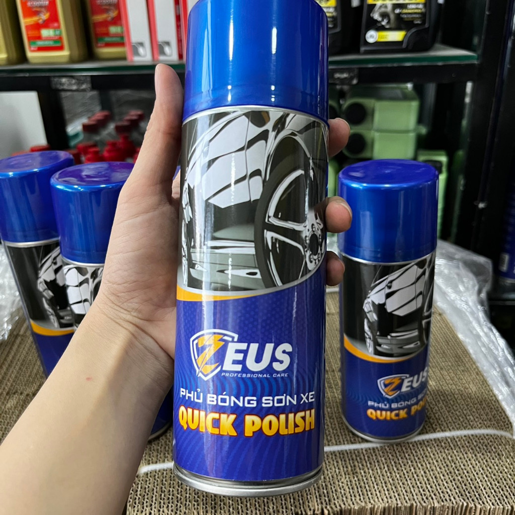 Chai xịt phủ bóng sơn xe dàn áo, phục hồi nhựa nhám Zeus làm bóng sáng dàn áo