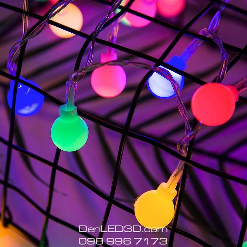 Dây đèn led trang trí bóng tròn trang trí nhà cửa, noel, lễ tết