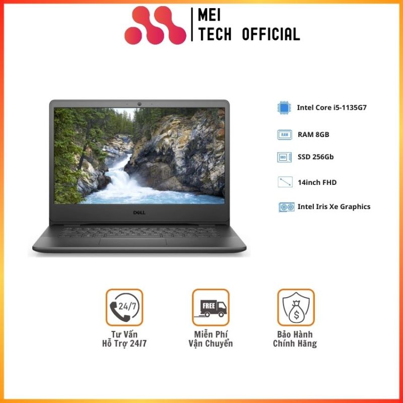 [Freeship] Laptop Dell Vostro 3400 (70270645)/ Black/ Intel Core i5-1135G7/ RAM 8GB/ 256GB SSD/ 14.0 Inch FHD/ 3Cell 42WHrs/ Win 11H+OFFICE H&S 2021/ 1Yr -MEI Tech Official- MEI35 Chính Hãng, Giá Tốt, Mỏng Nhẹ Cho Văn Phòng