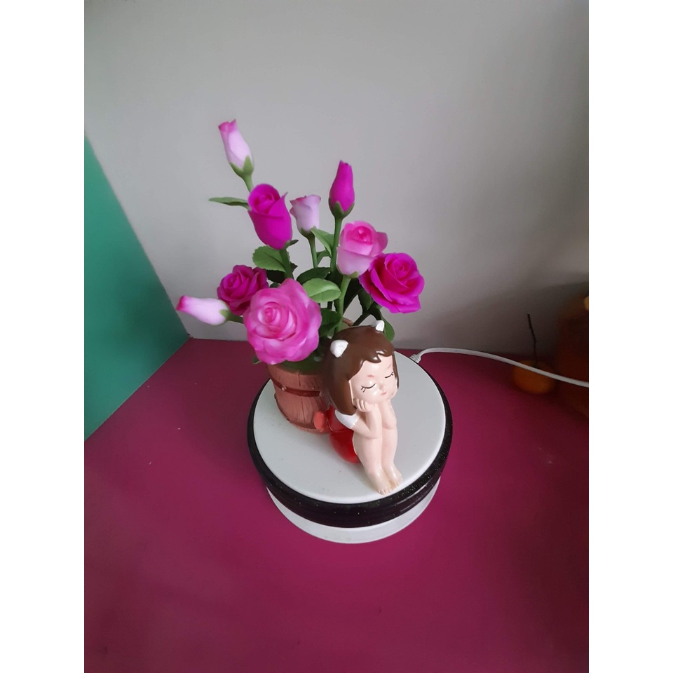 Chậu hồng mini đất sét