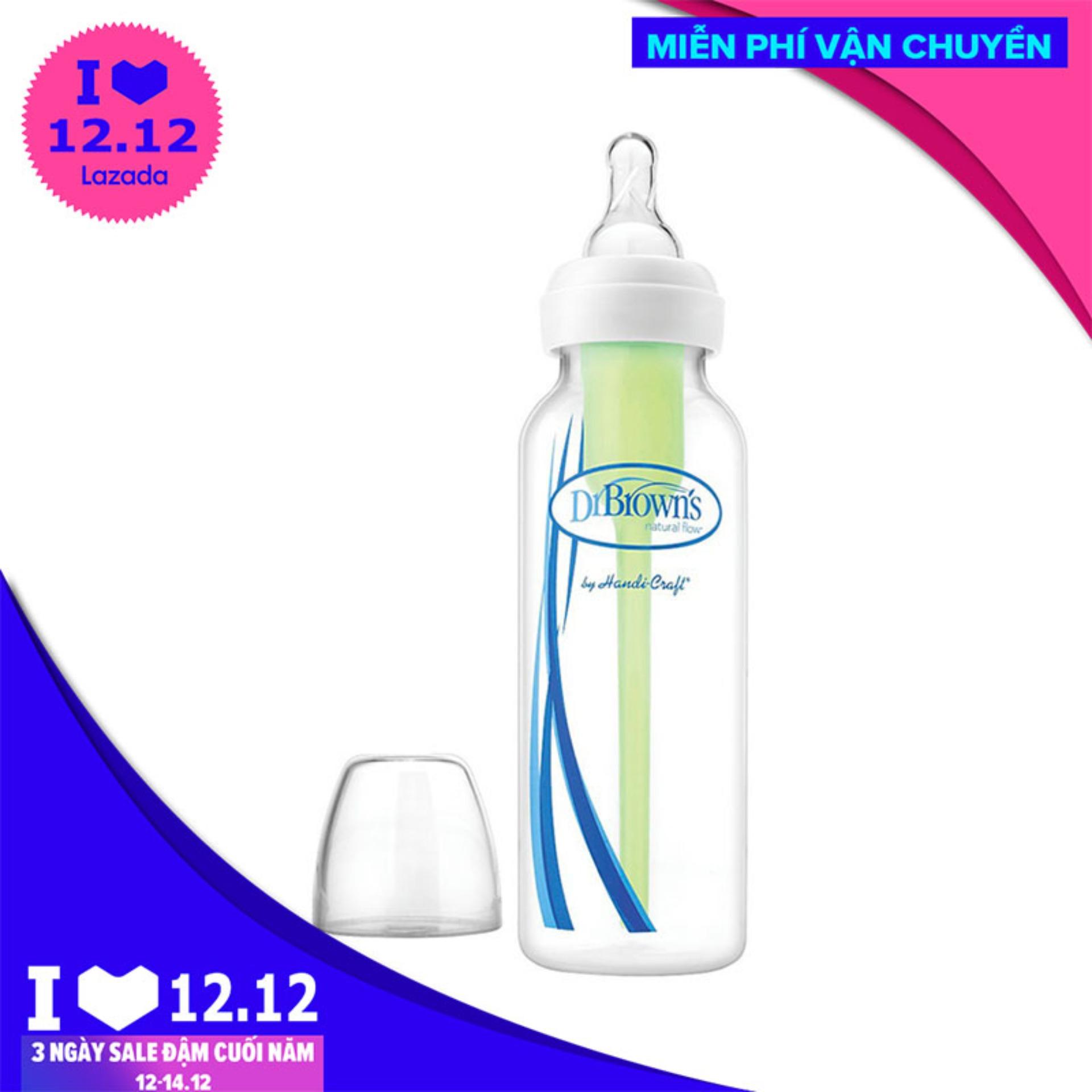Bình Sữa Dr Brown Option 250ml mẫu mới xanh lá cây
