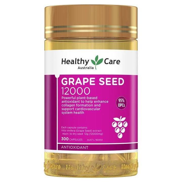 Tinh chất Hạt Nho Healthy Care Grape Seed 12000mg 300 Capsules