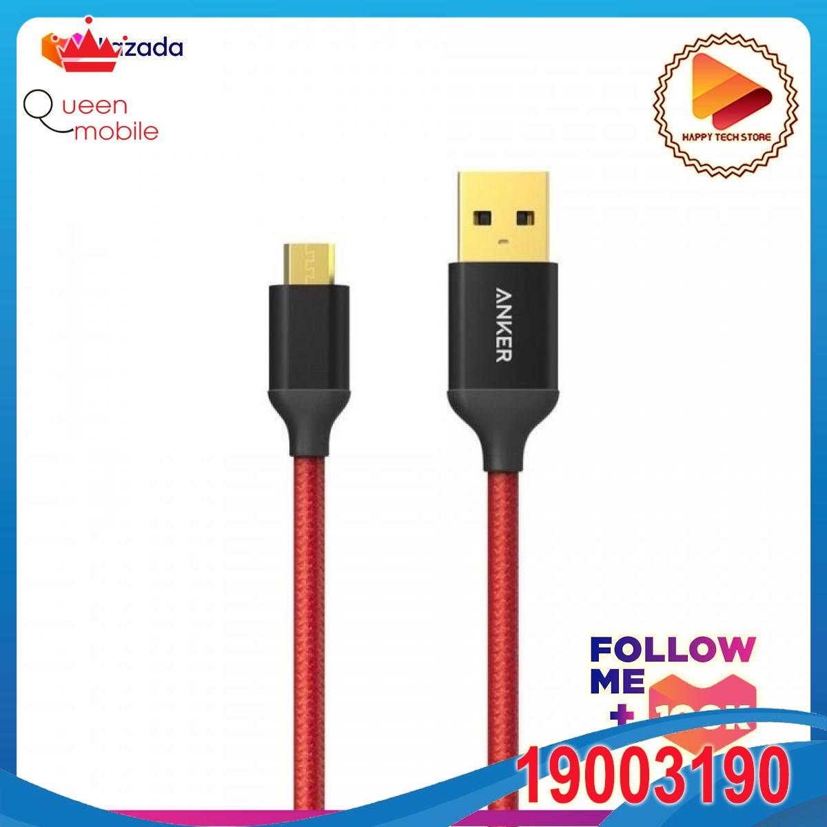 Cáp micro usb anker bọc nylon - dài 1.8m - a7116