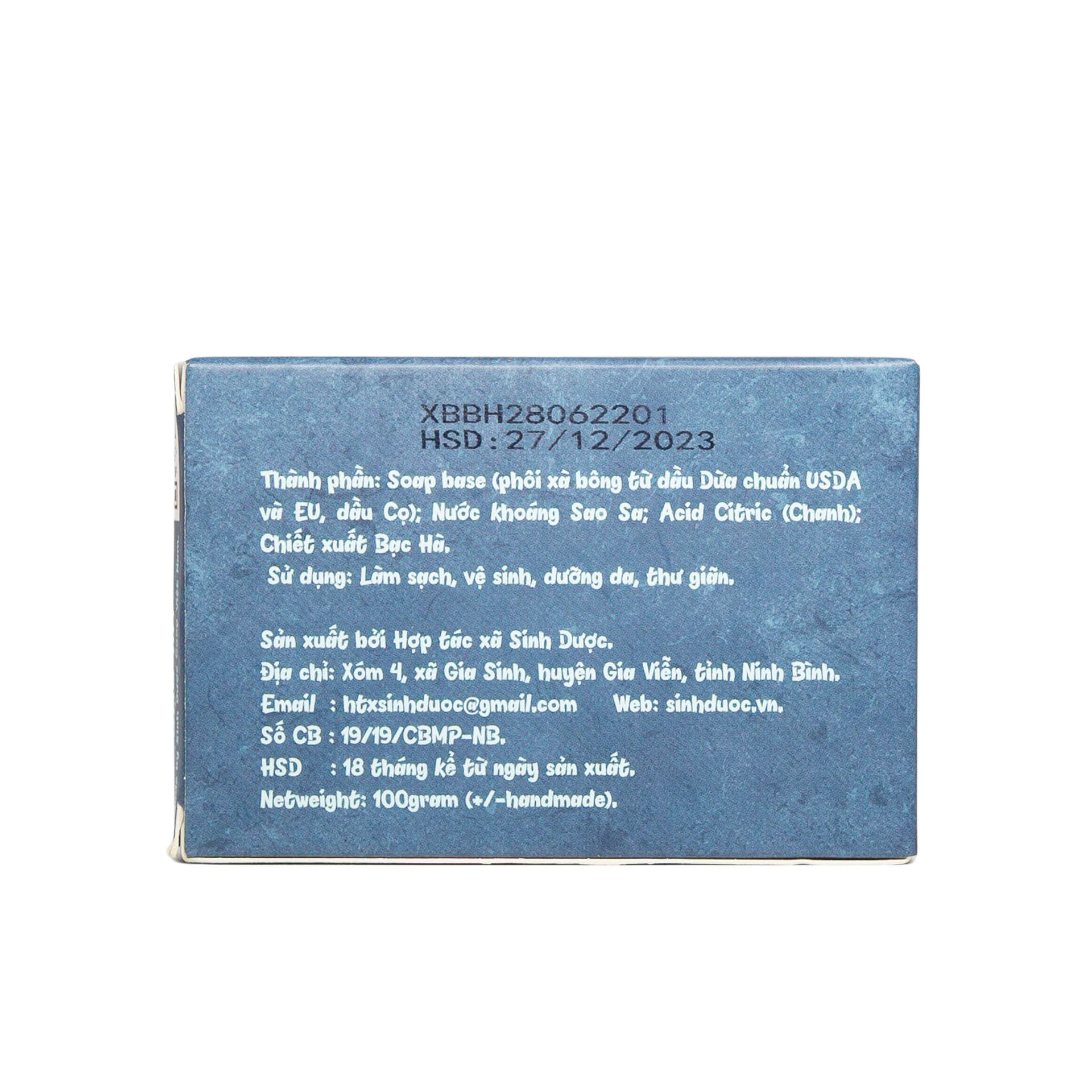 Xà bông Sinh Dược Bạc hà , xà phòng handmade 100gr, 100% thảo dược thiên nhiên giúp dưỡng da, ngưa mụn ,an toàn cho bé và phụ nữ sau sinh