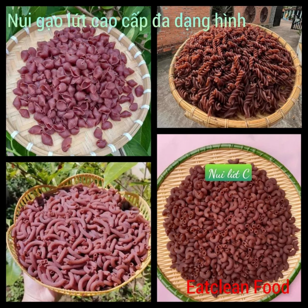 Nui ống Gạo Lứt Đỏ Hữu Cơ -Đặc sản Đồng tháp ăn kiêng giảm cân gói 500gr