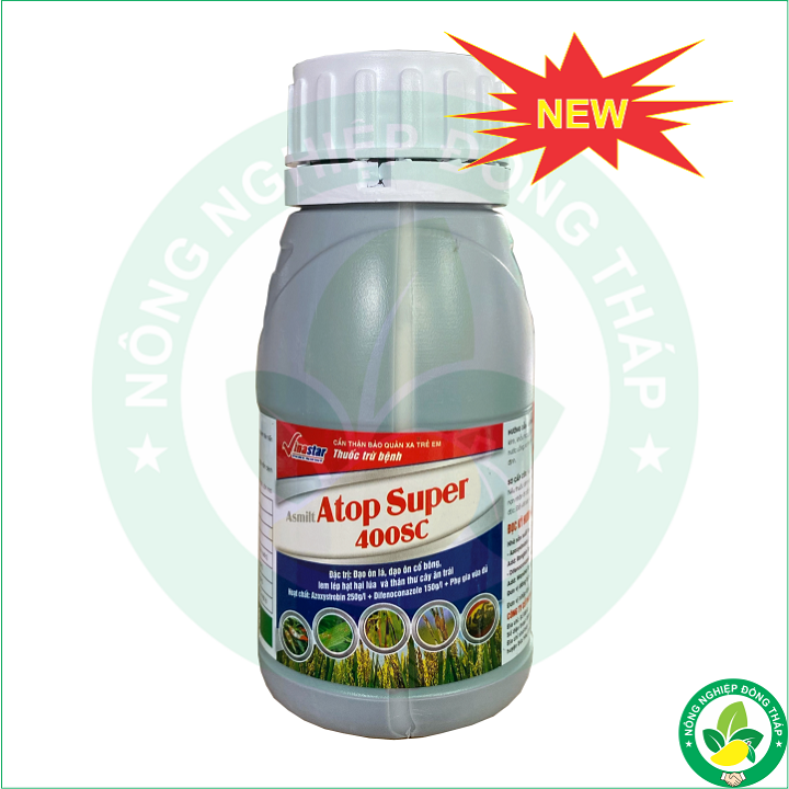 Thuốc Trừ Bệnh Asmilt Atop Super 400SC – Đặc Trừ Đạo Ôn Lá, Đạo Ôn Cổ Bông, Lem Lép Hạt Hại Lúa Và Thán Thư Cây Ăn Trái (Chai 240ml)