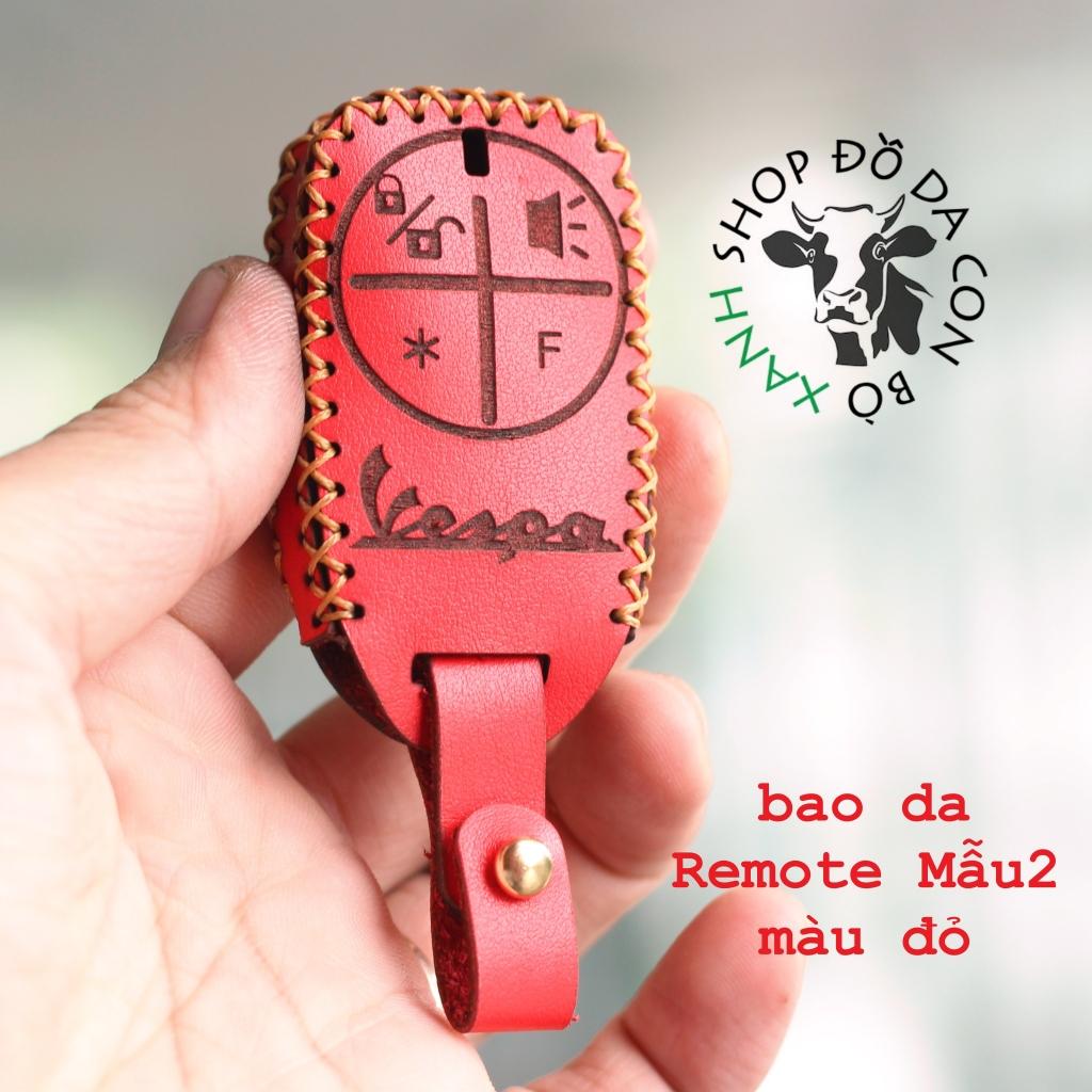 Bao Da Chìa Khóa Vespa, remote tìm xe handmade da thật