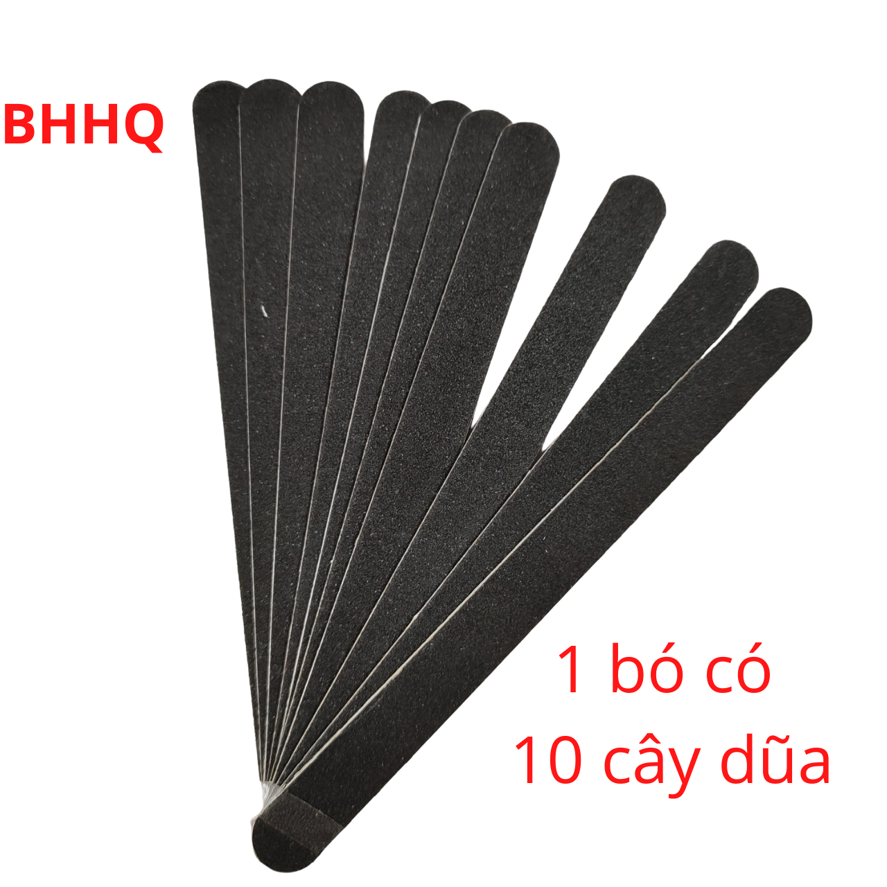 Combo 10  cây dũa móng tay,móng chân 2 mặt màu đen.