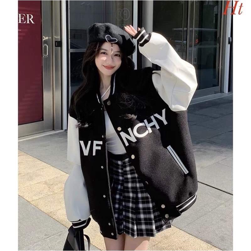 Áo khoác nỉ bomber phối tay CIVF